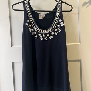 Beautiful beaded Navytank top by Worth. Hardly worn wonderful shape.  Very sexy